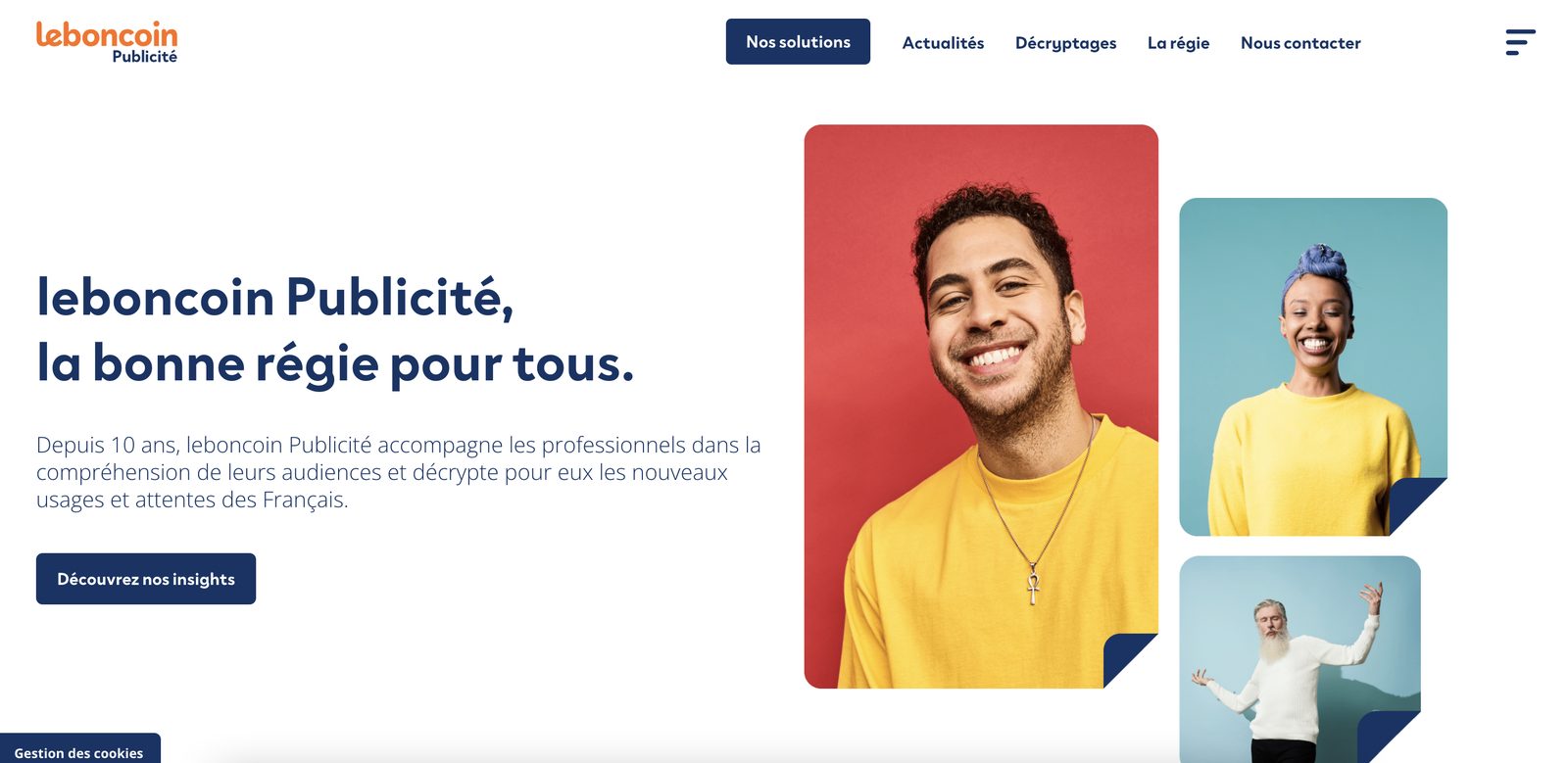 Capture d'écran du site internet Leboncoin Publicité "La bonne régie pour tous"